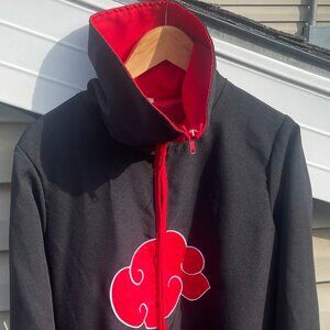 Men's Size Small Black & Red Akatsuki Naruto Cloak